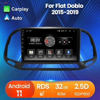Автомобильный видеоплеер Android 11 Auto Intelligent Carplay для Fiat Doblo 2015-2019 Автомобильная система Радио GPS Навигация стерео BT RDS FM