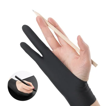 Противообрастающая перчатка для рисования двумя пальцами для планшета для рисования, правая и левая перчатка для экрана iPad с защитой от обрастания
