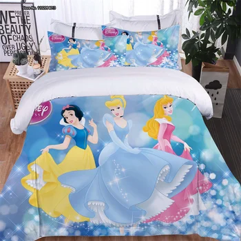 Серия Disney Princess Frozen Комплект постельного белья Для детей, детская 3D Цифровая печать, Украшение спальни, Стеганое одеяло, Наволочка