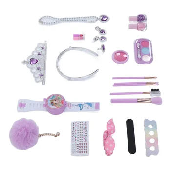 Детский ролевый макияж, моющееся ожерелье в виде короны, безопасный набор для макияжа для девочек для детей старше 5 лет
