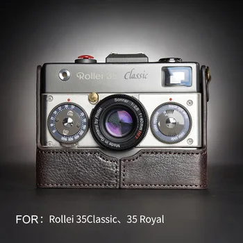 Дизайн для Rollei 35 Classic 35Royal camera Ручной работы чехол для камеры из натуральной кожи Полупрозрачная крышка