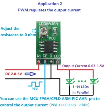 Модуль управления PWM с регулируемым постоянным током, светодиодный драйвер постоянного тока 3,3 В 3,7 В 5 В, 30-1500 мА для светодиода 18650 Li-ion
