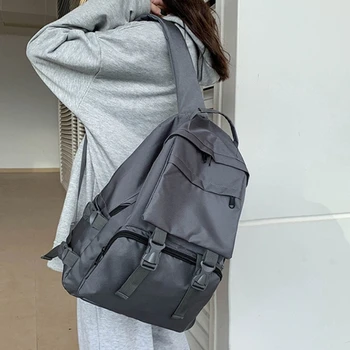 Школьный рюкзак Harajuku Женская однотонная школьная сумка Рюкзак для ноутбука Классная Женская сумка для книг Студенческие сумки 517D